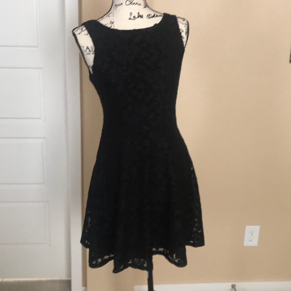 Lace black dress.